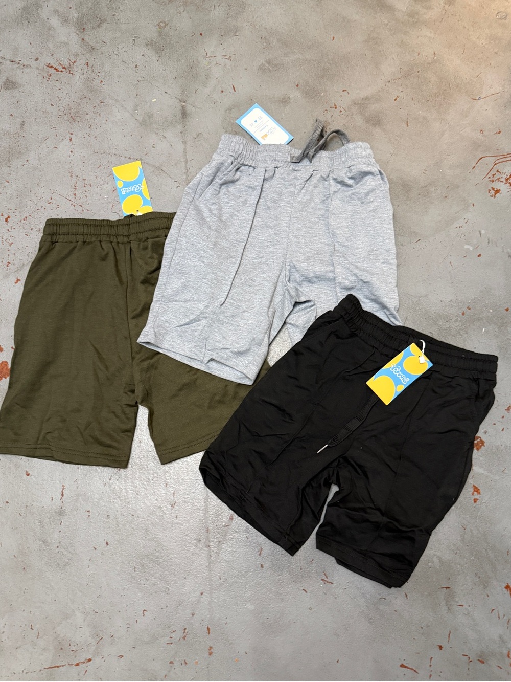 Kids 3-Pack Pull-On Shorts in Olive, Gray & Black